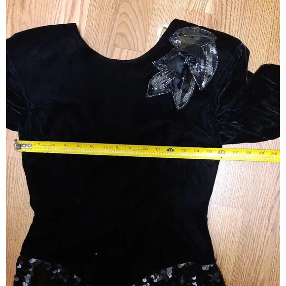 Alfred Angelo Black Elegant Vintage Sequins, Long Sleeve Dress 9/10 - Picture 12 of 14